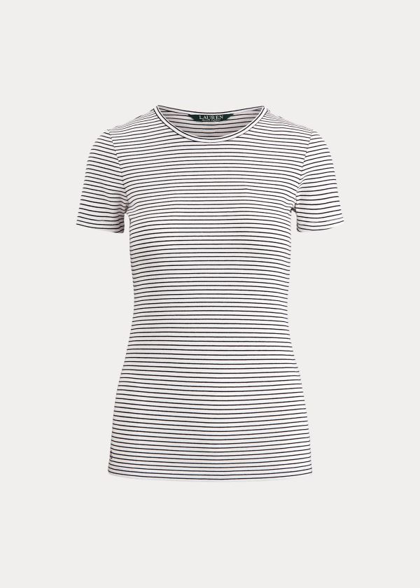 Women's Ralph Lauren Striped Cotton-Blend T Shirts | 436857DMW